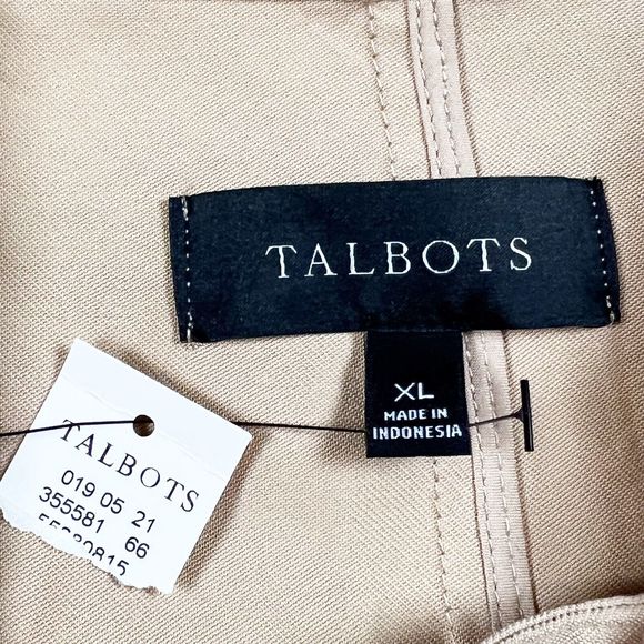 NWT Talbots Military Field Utility Jacket Drawcord Waist Shacket Tan Roll Tab XL - Picture 9 of 15